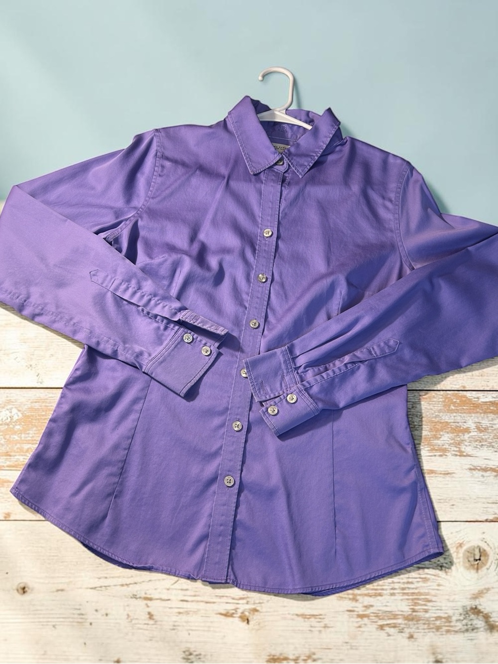 Banana Republic Bold Purple Button-Down Shirt - stretch size 10